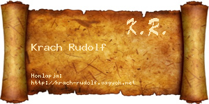 Krach Rudolf névjegykártya